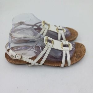 Sole Senseability Women's‎  White 10 MED Cork Sole Slingback Sandals